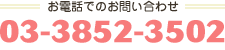 お電話でのお問い合わせ 03-3852-3502